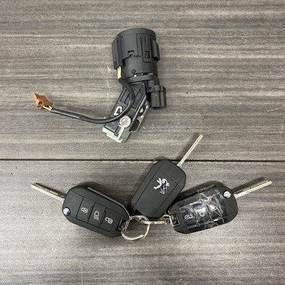 PEUGEOT 308 MK2 2021 IGNITION BARREL WITH KEYx3 9663123380