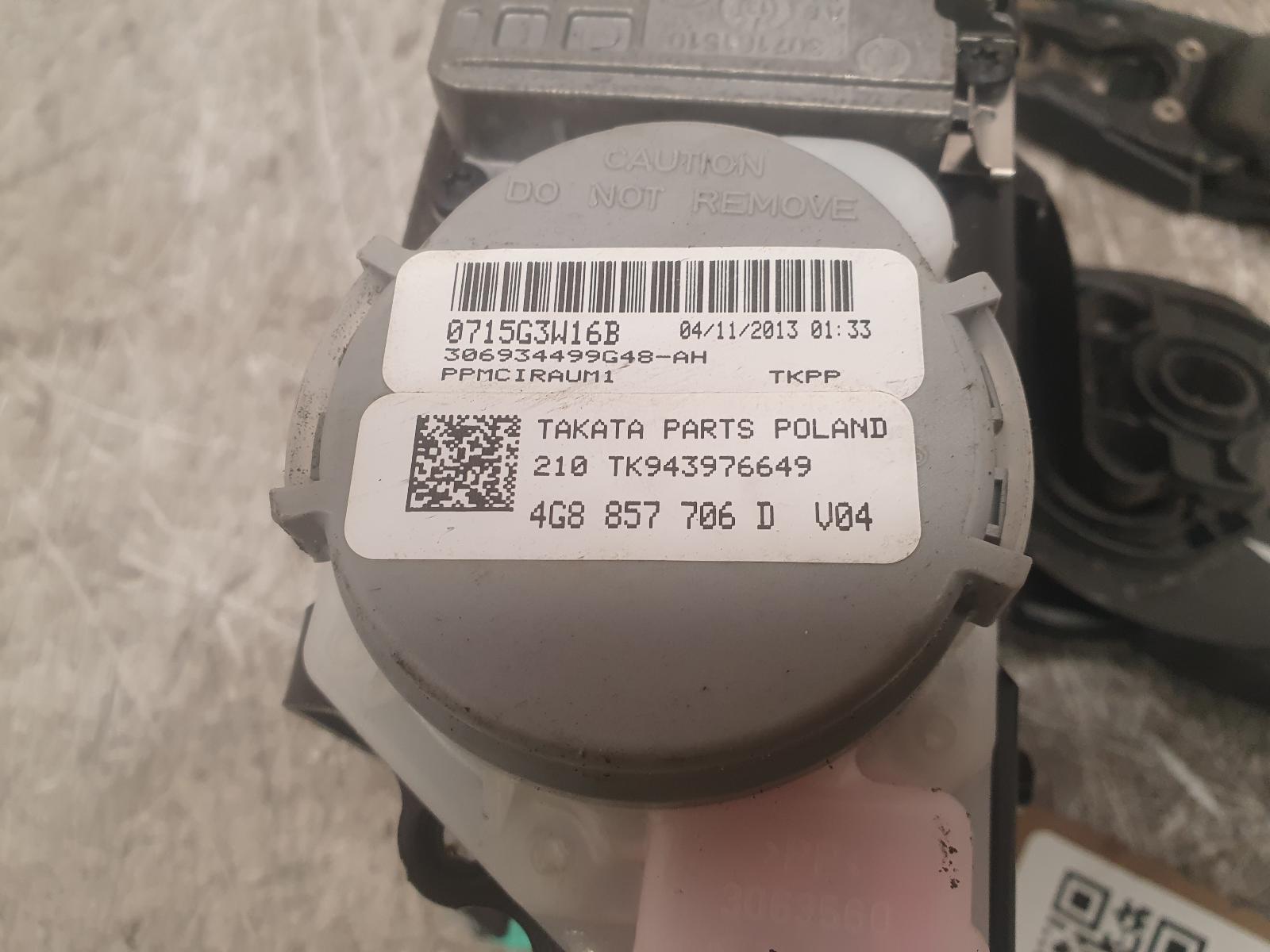 AUDI A6 SEAT BELT FRONT RIGHT 2011-2018 MK4 (C7) 4G8857706 #88898