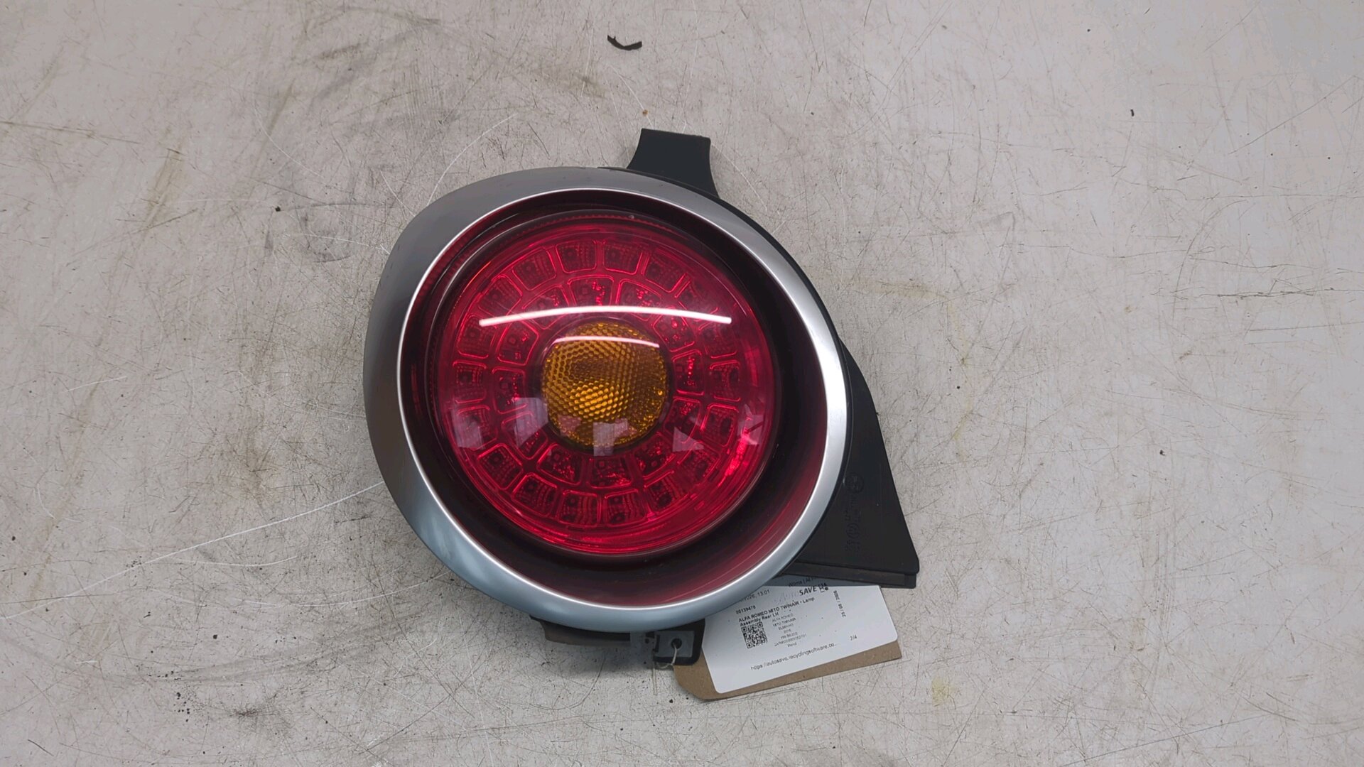 ALFA ROMEO MITO REAR LIGHT LEFT PASSENGER 2016 955 HATCHBACK 156085857